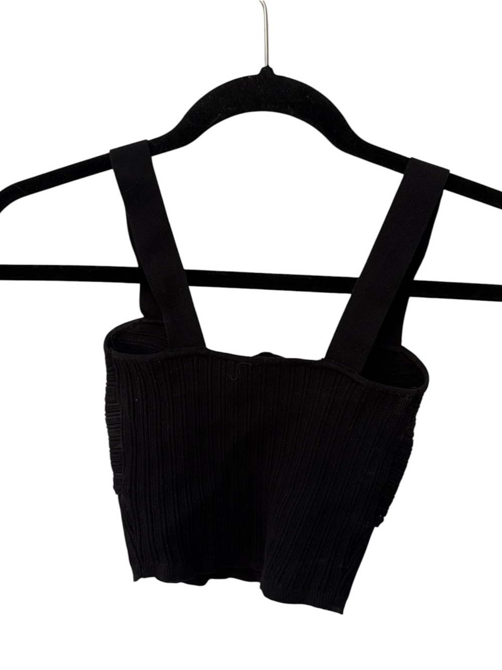 Bershka Black Ribbed Bustier Cami XS - Picture 4 of 4